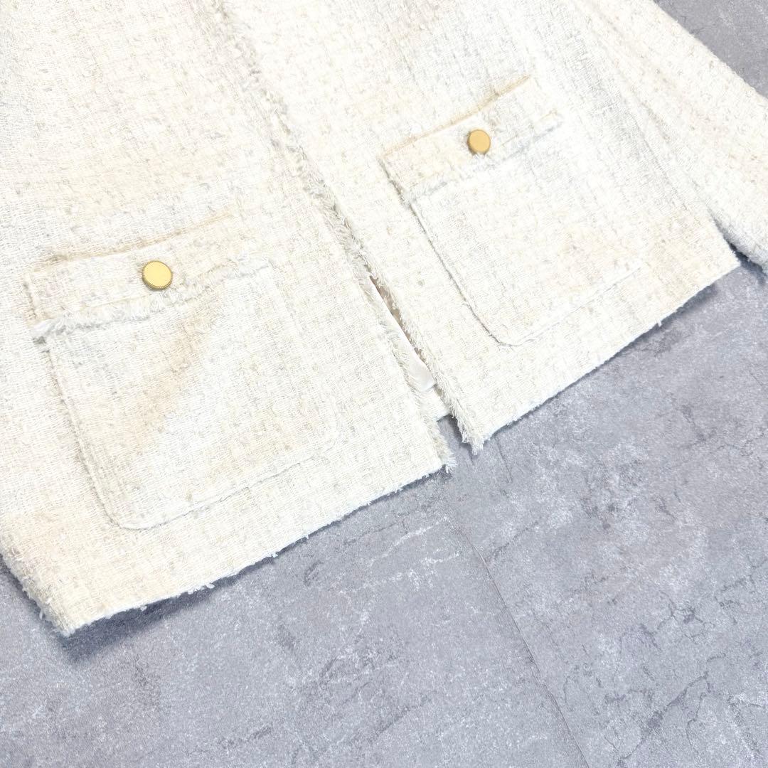 大きいサイズ　アンタイトル　ファンシーツイードジャケット　24AW　セレモニー