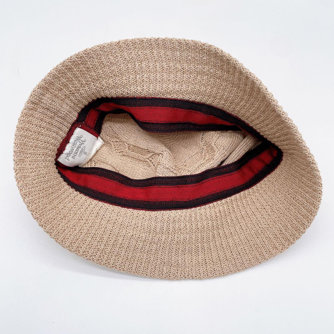 希少✨【ヴィヴィアンウエストウッド 】キャスケット ベージュハットロゴプレート