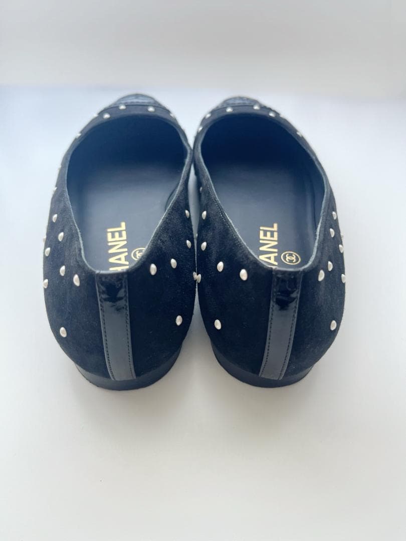 【極美品】CHANEL　シャネル　バレリーナ　パール　黒　フラットシューズ