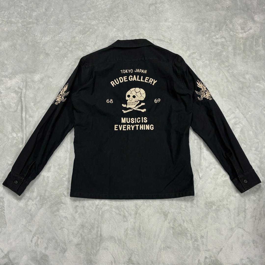 ルードギャラリー ミリタリーシャツ 刺繍ジャケット 音ジャン サイズ4 メンズ