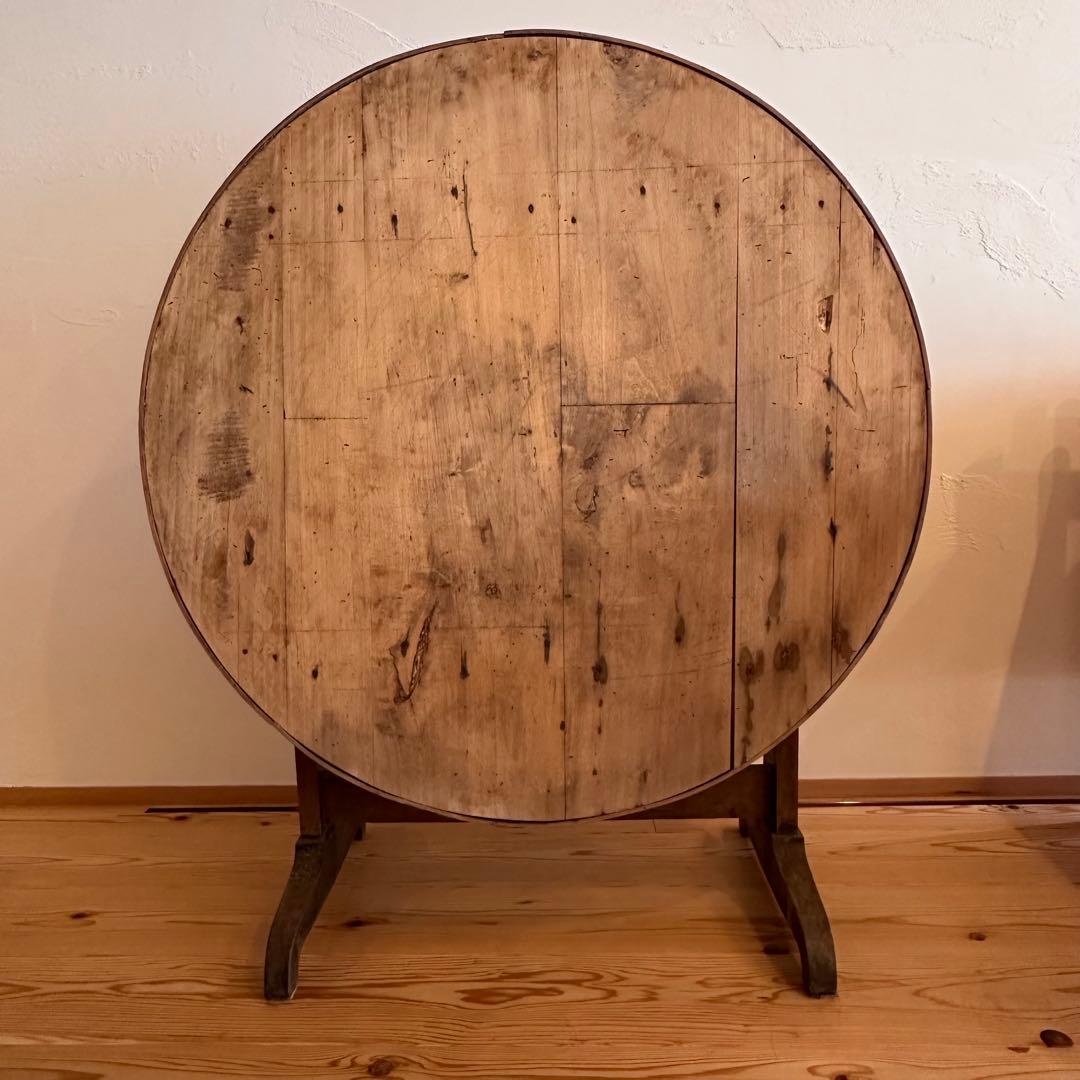 アンティーク　ワインテーブル　テイスティング　フランス　ヴィンテージ　ラウンド