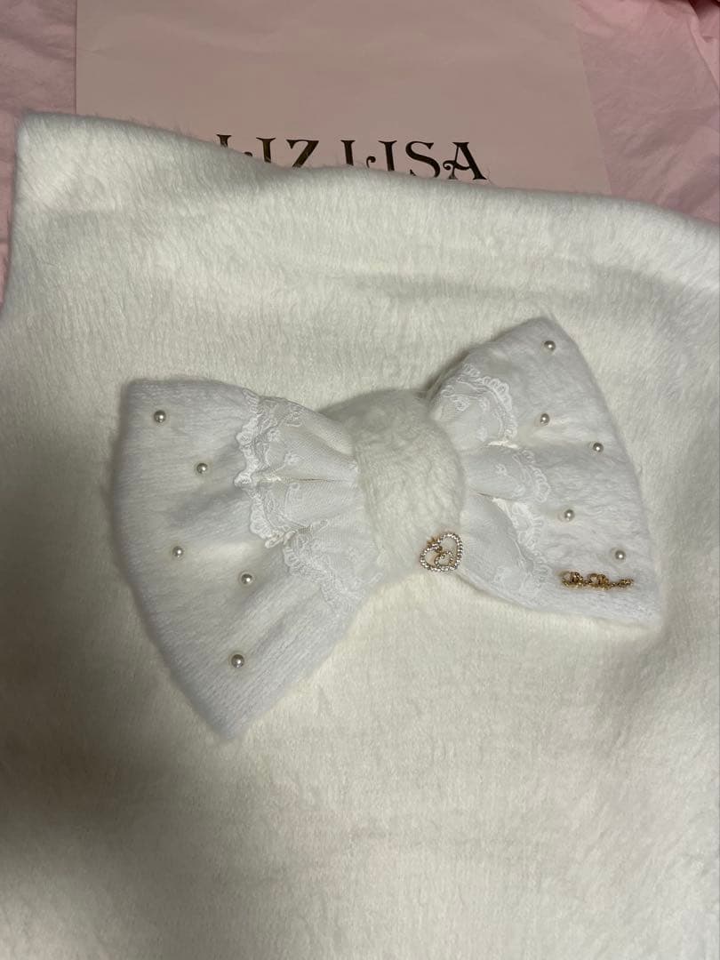 リズリサ シャギーリボンストール ホワイト