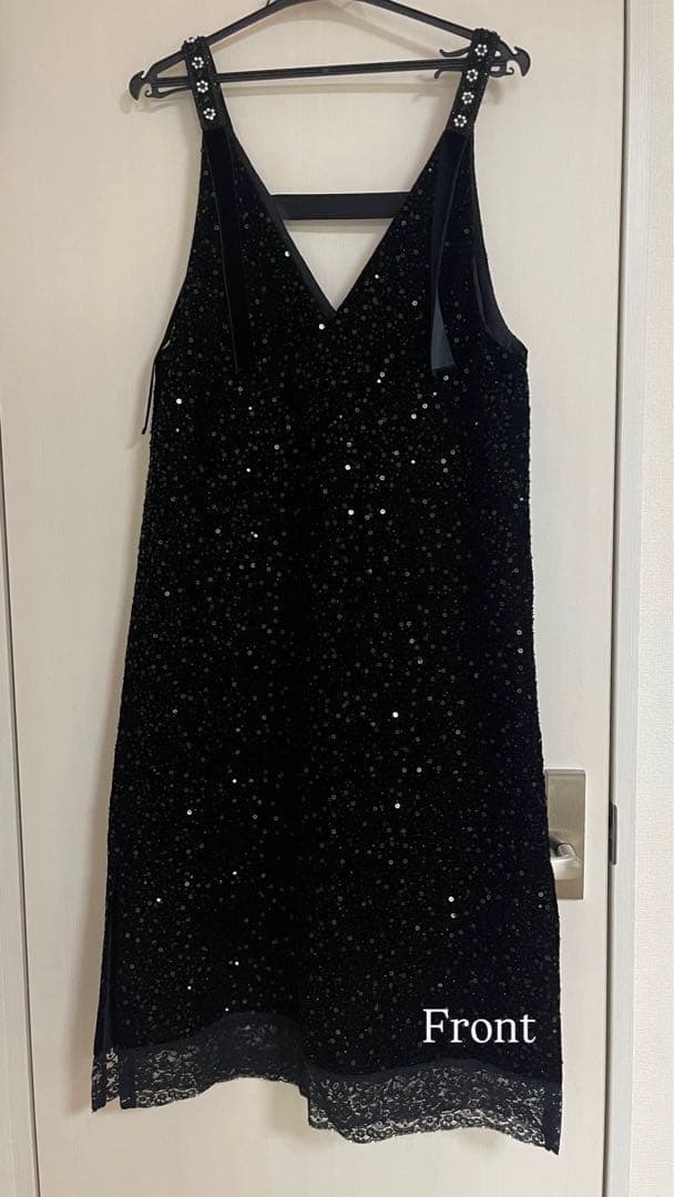 leur logette ベロアスパンコールドレス black