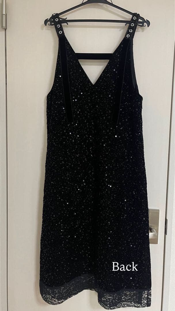 leur logette ベロアスパンコールドレス black