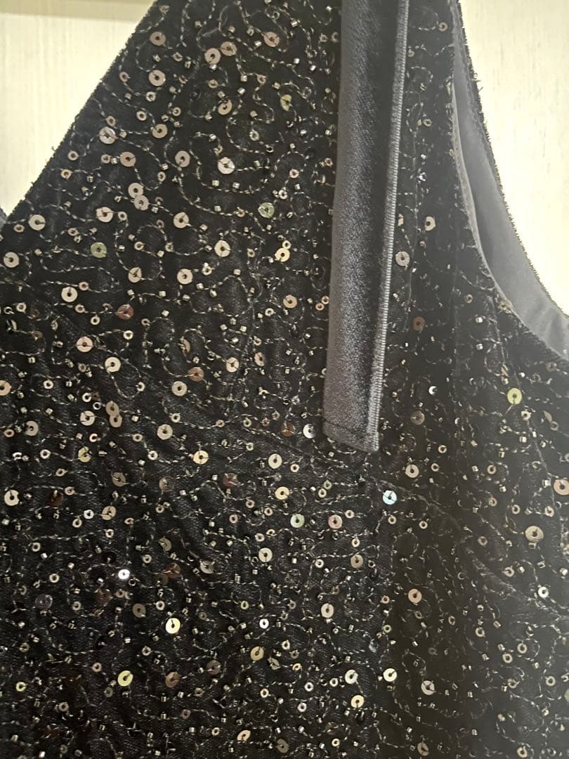 leur logette ベロアスパンコールドレス black