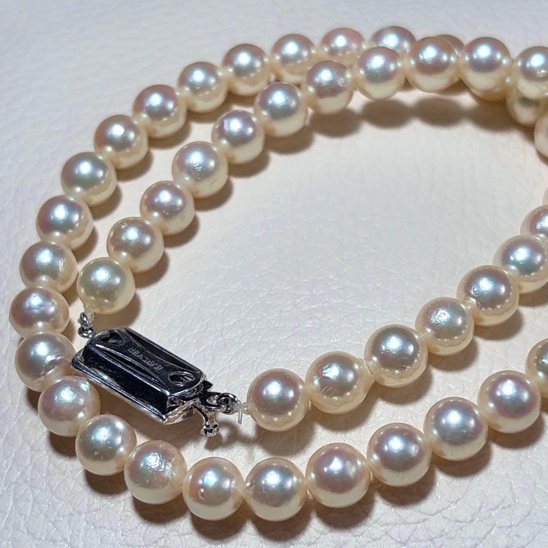 照り強✨️ あこや真珠 パール ネックレス 約6.5~7.0mm 本真珠