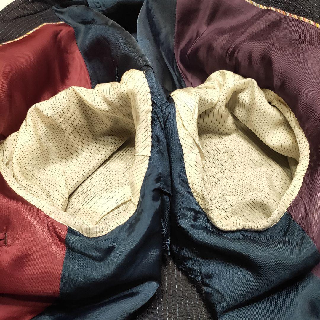 ポールスミス ロンドン スーツ ネイビー ストライプセットアップ 180 大きい