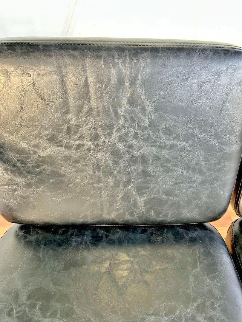 679 ゆかりん様カフェ チェア ベンチ 2人 スチール 黒 ブラック