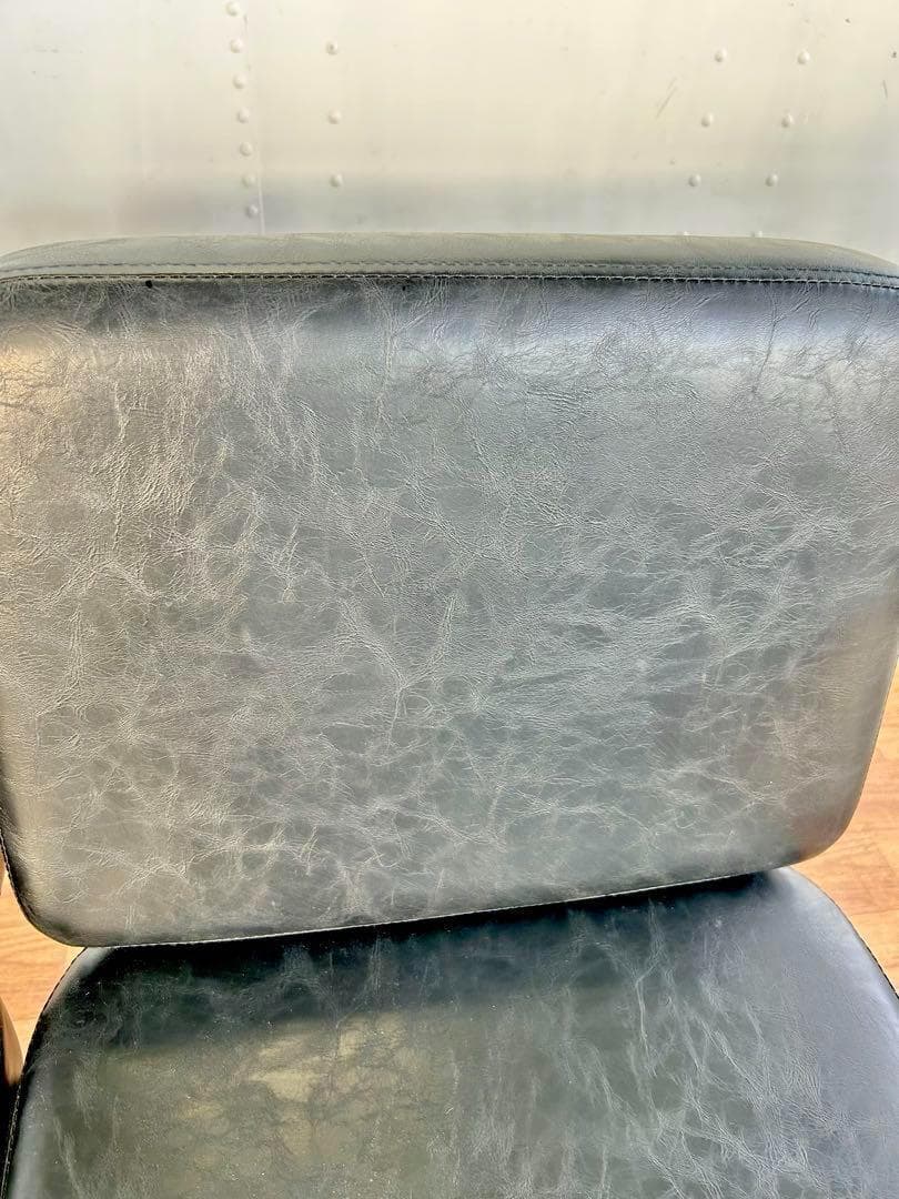 679 ゆかりん様カフェ チェア ベンチ 2人 スチール 黒 ブラック