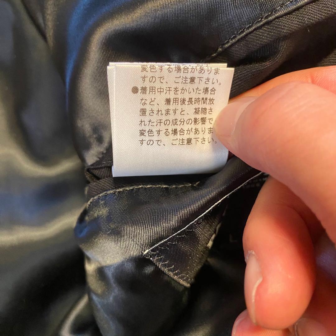 PAPAS＋パパス ダッフルコート L ブラック　レザー切り替え