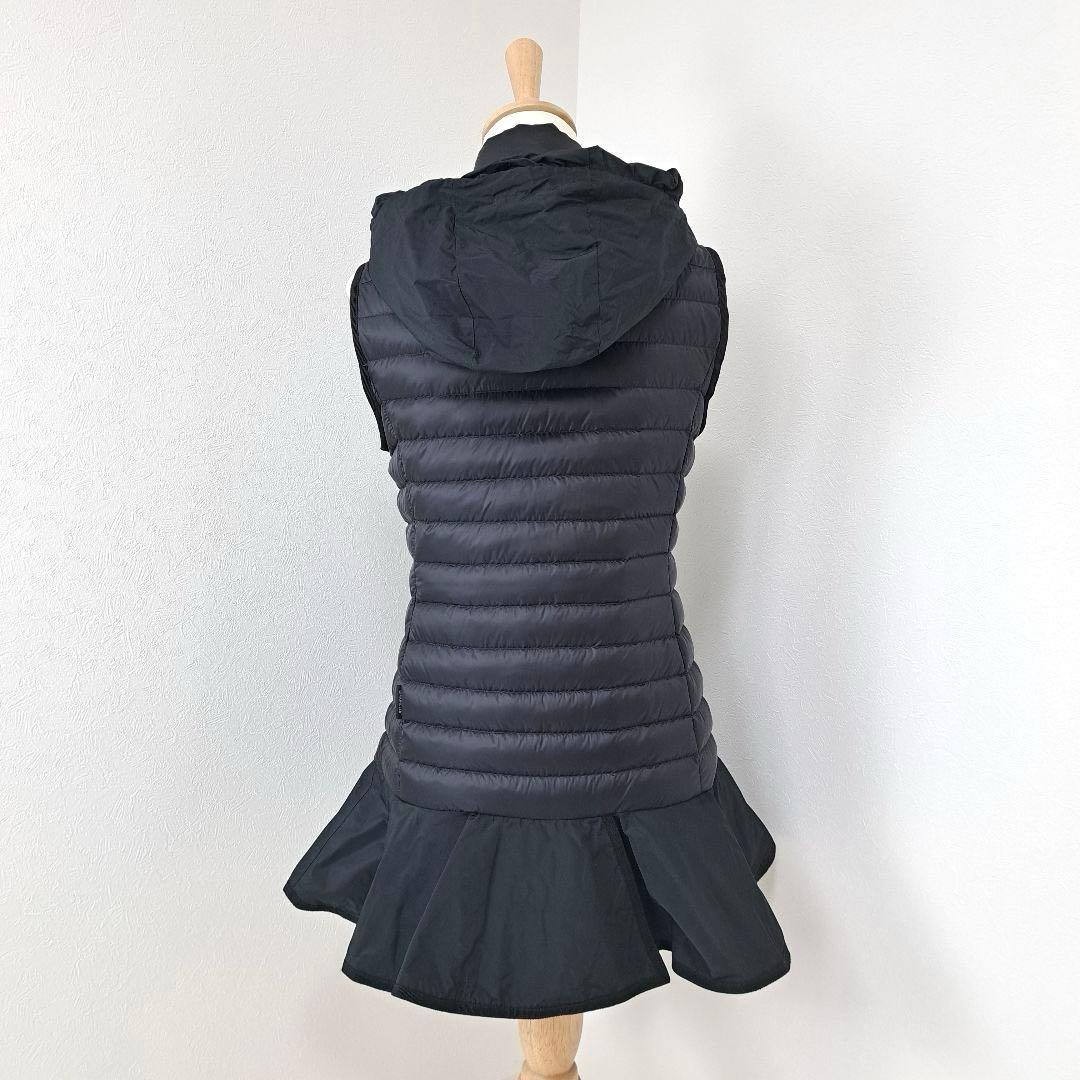 美品★MONCLER モンクレール ダウンベスト フリル 軽量 0 ブラック