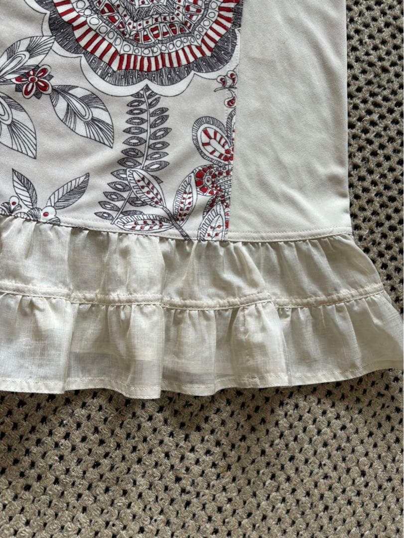 『未使用に近い』⭐️トクコプルミエヴォル⭐️オフホワイトに花柄チュニックワンピース❣️