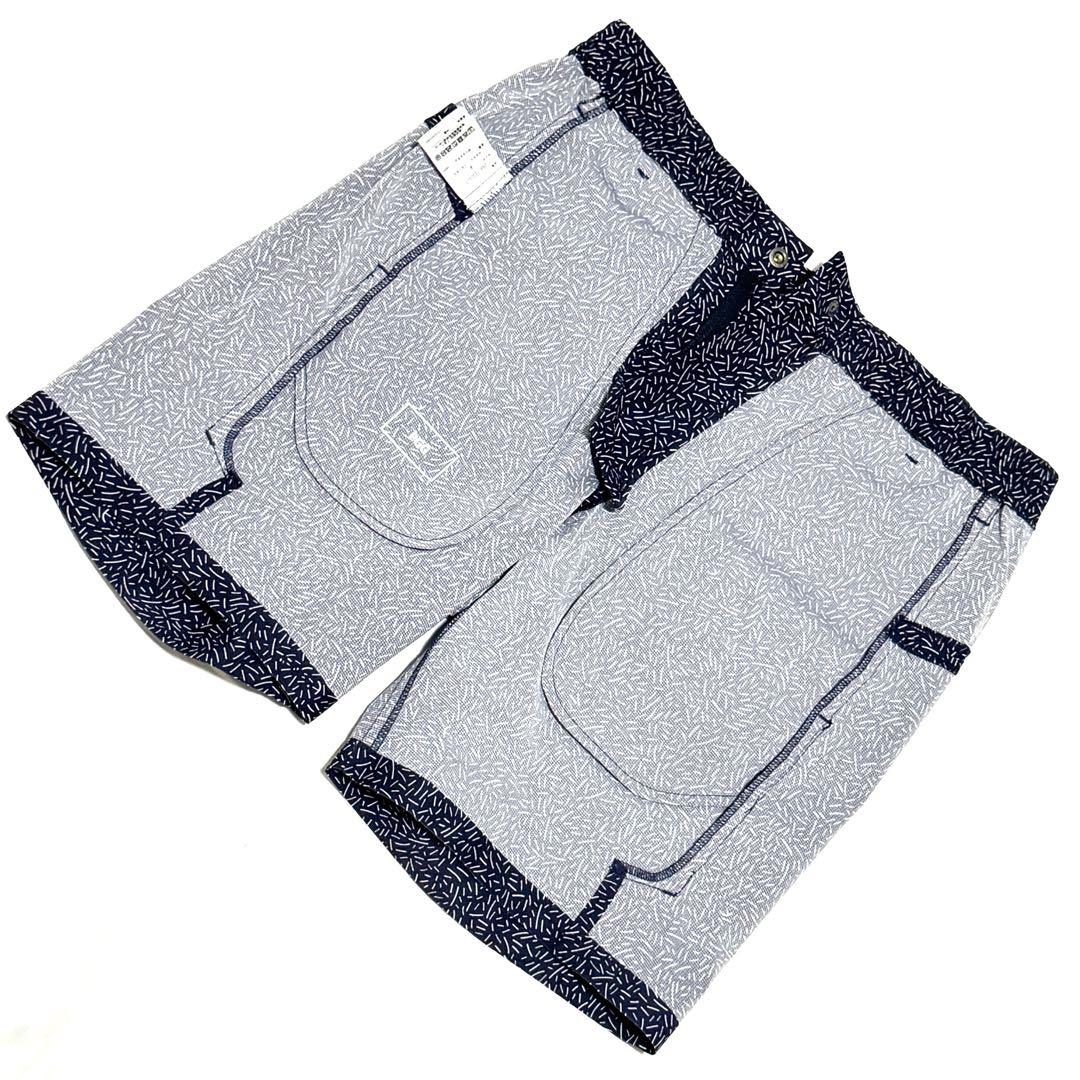 新品タグ付 パーリーゲイツ PGG ショートパンツ 総柄 紺 定価25300円