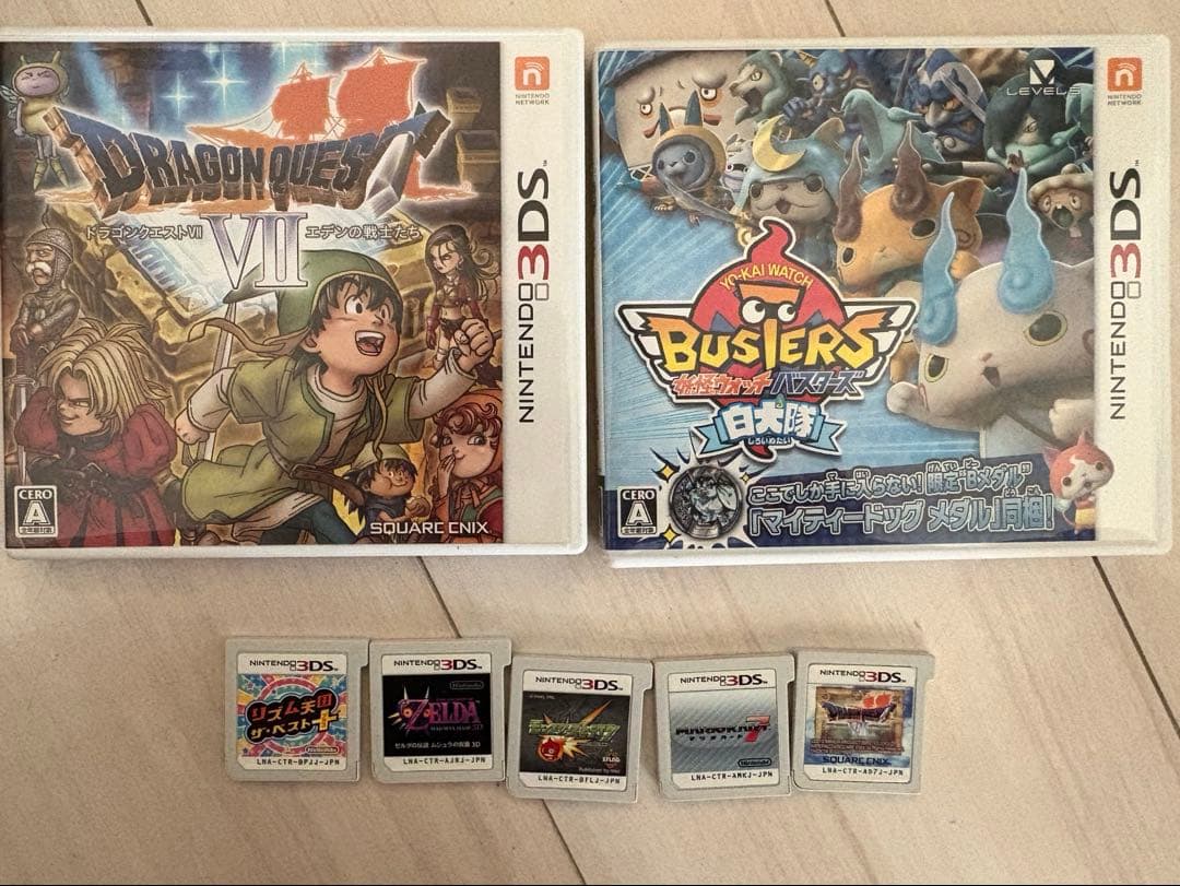 ニンテンドー３ＤＳ　ドラクエ　ゼルダ　リズム天国　マリカー　モンスト　５点