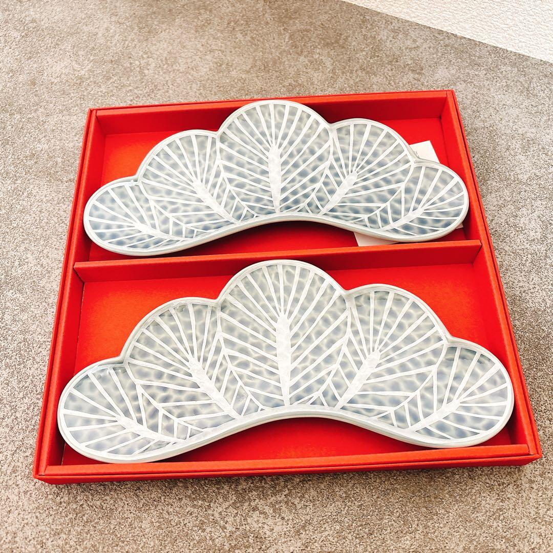 Mimi 現品のみご依頼品　幸楽窯　松葉形前菜皿　銘々皿　4点セット