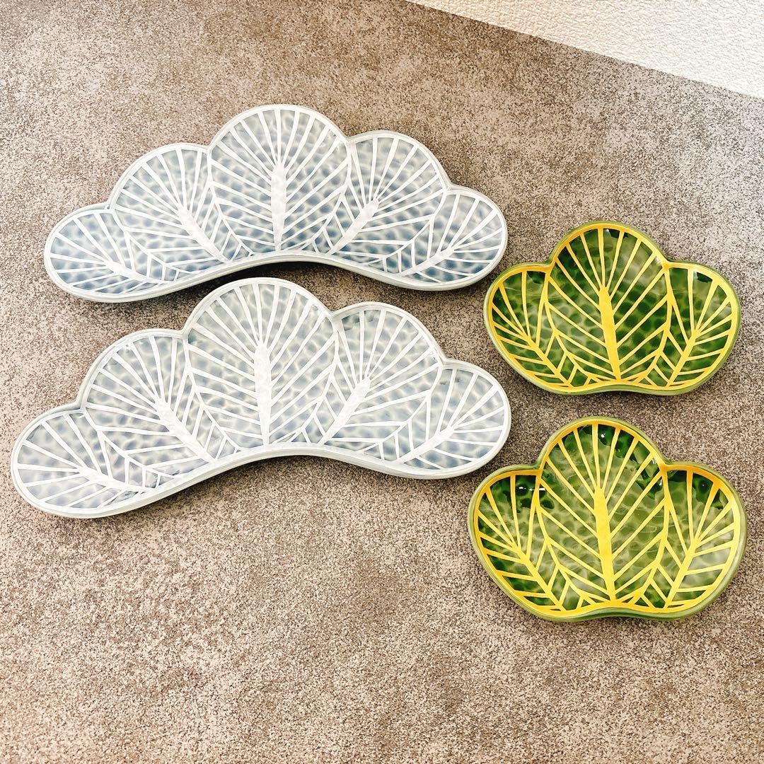 Mimi 現品のみご依頼品　幸楽窯　松葉形前菜皿　銘々皿　4点セット
