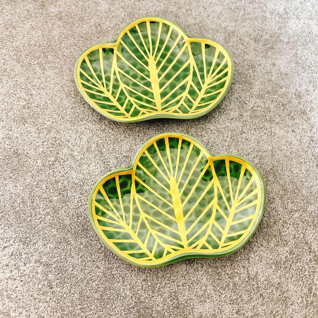 Mimi 現品のみご依頼品　幸楽窯　松葉形前菜皿　銘々皿　4点セット