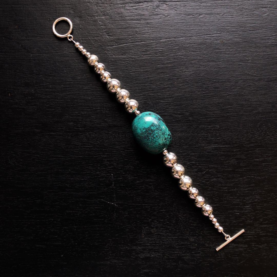 ターコイズブレスレットsilver925ナバホパールブレスレット天然石アクセサリ
