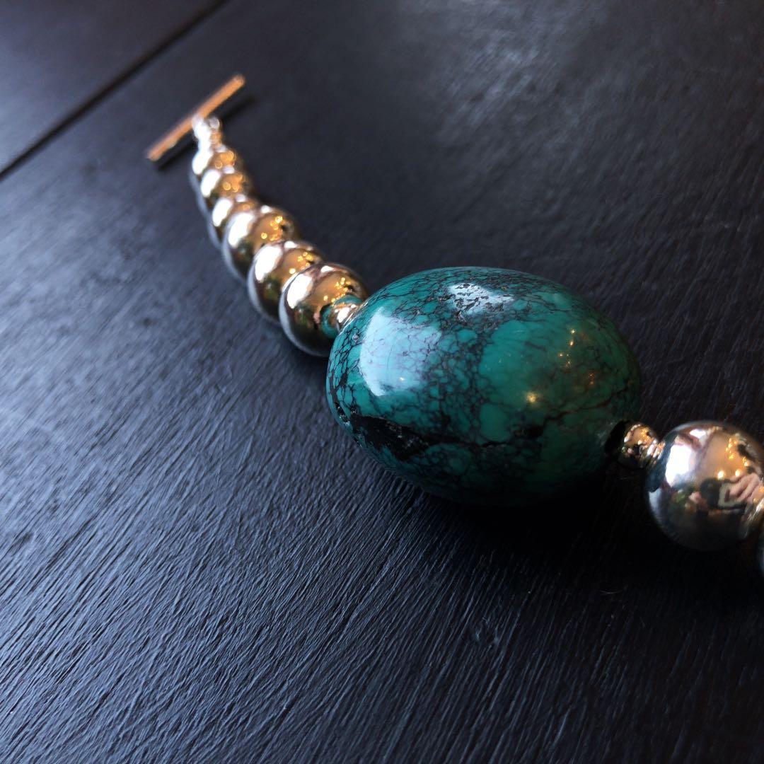 ターコイズブレスレットsilver925ナバホパールブレスレット天然石アクセサリ