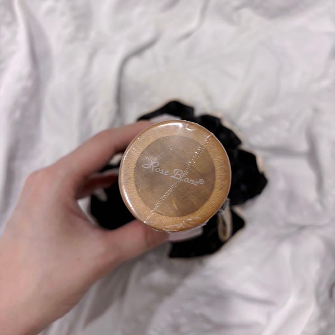 芦屋ロサブラン 日傘 3段折り フリル ブラック×ベージュ