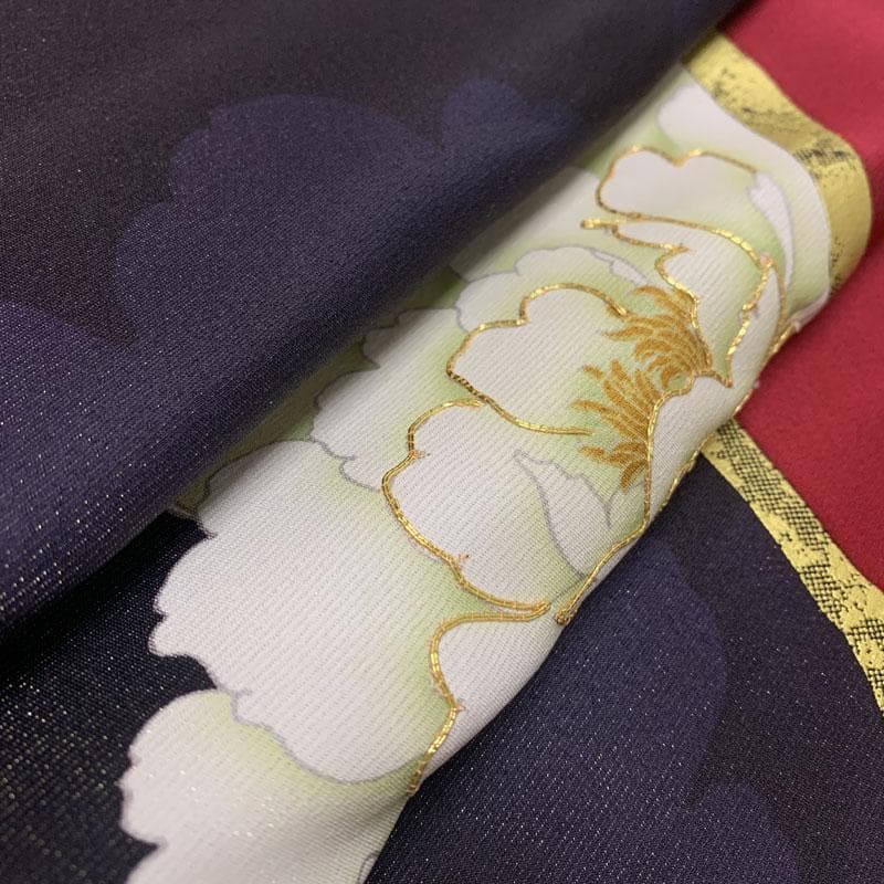 512z39☆人気！大北捷一 振袖 金通し モダン 赤黒☆美品 成人式 結婚式