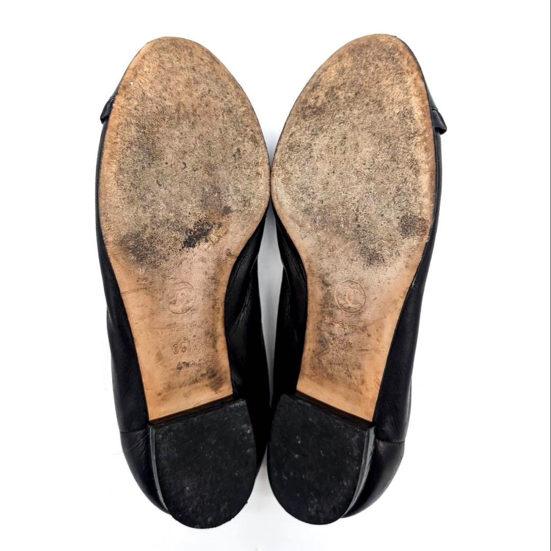 CHANEL✨シャネル パンプス ココマーク フラット ブラック 約22.5cm