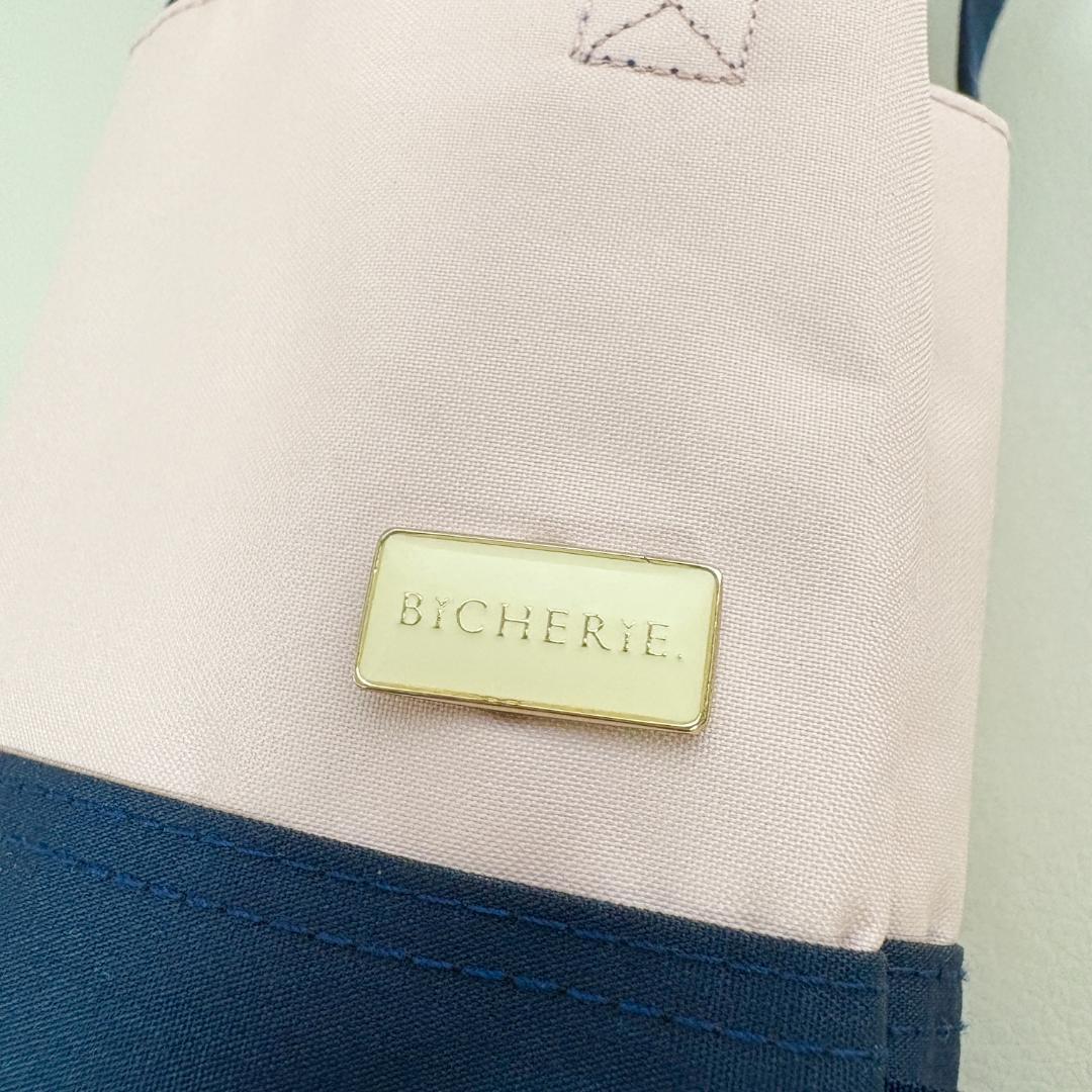 【未使用】ビシェリ　日傘　完全遮光　2段折りたたみ傘　ネイビー ピンク