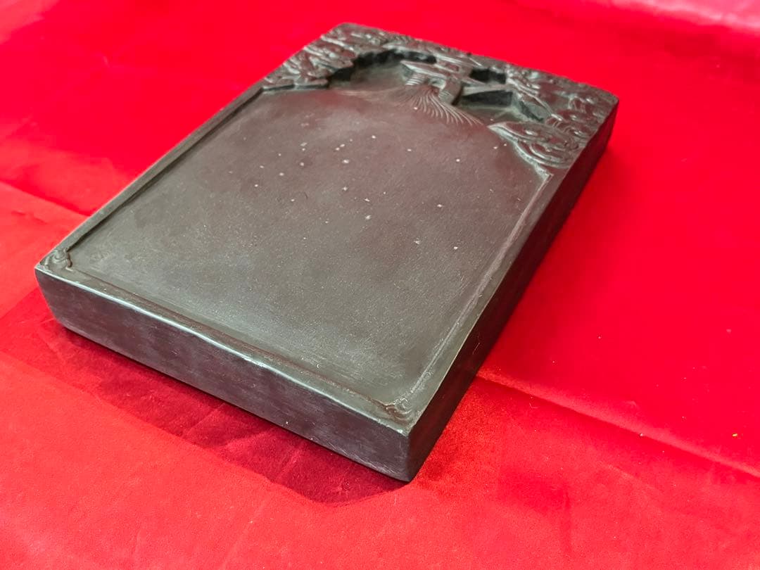 【アンティーク】蘭亭古硯 中国 工芸品 書道具 ビンテージ 昭和レトロ 彫刻