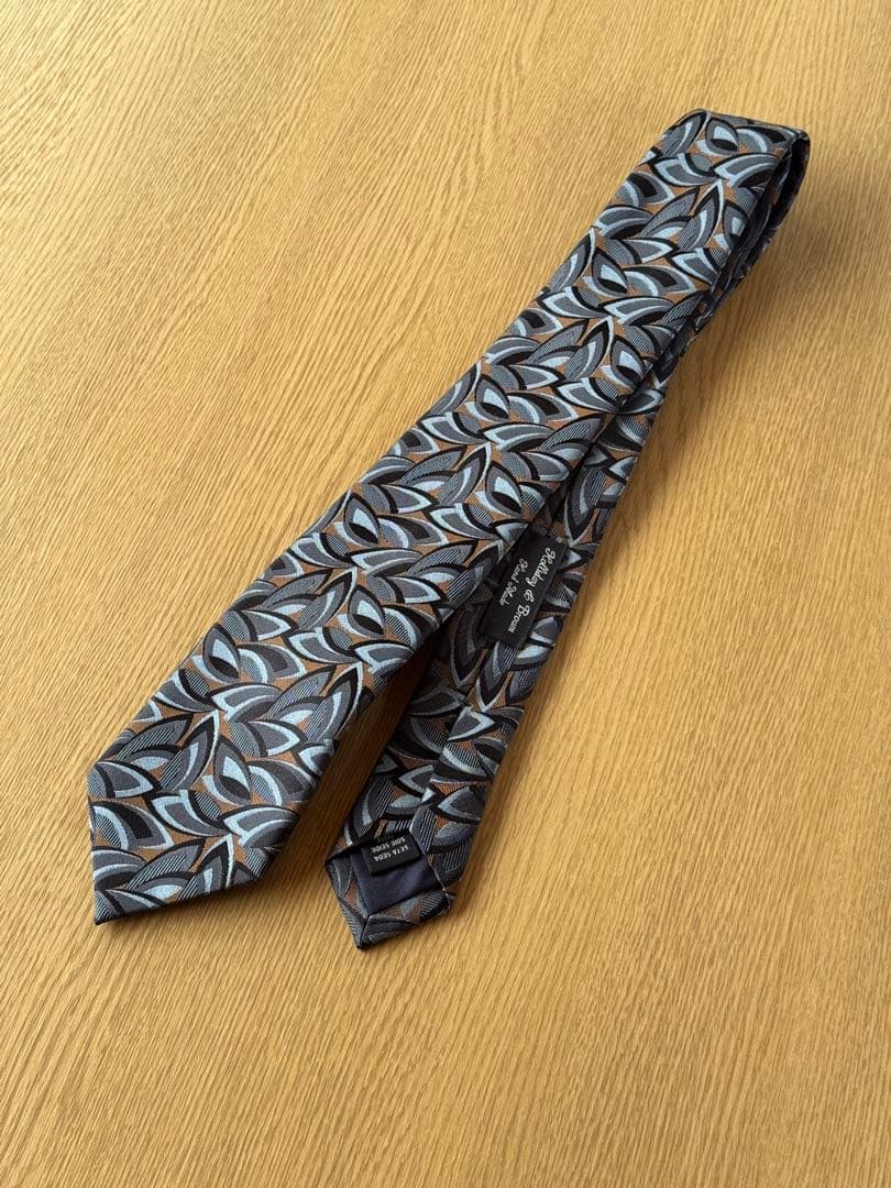 ネクタイ Holliday & Brown グレー×ブラウン