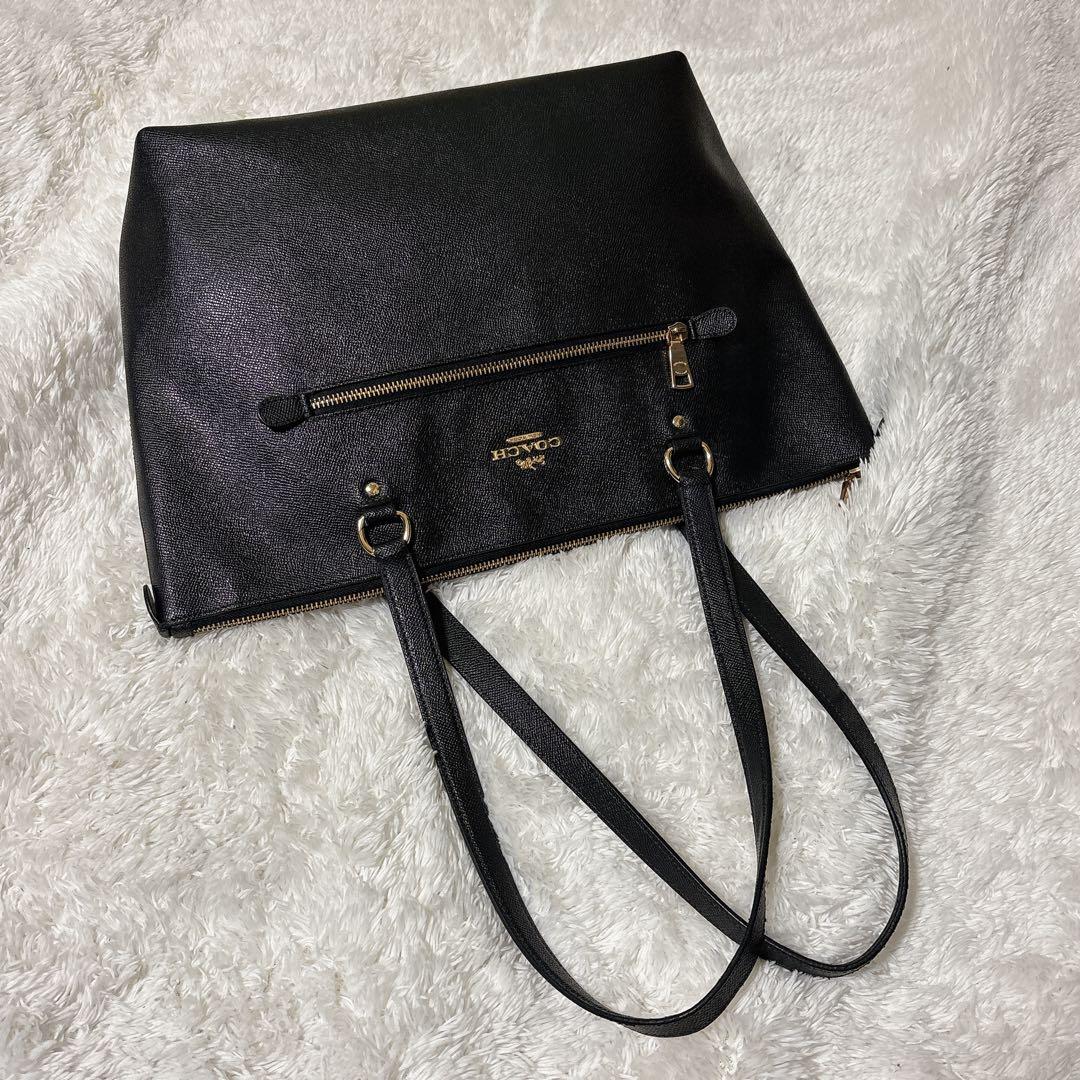 COACH コーチ トートバッグ F79608 レザー ブラック A4収納可