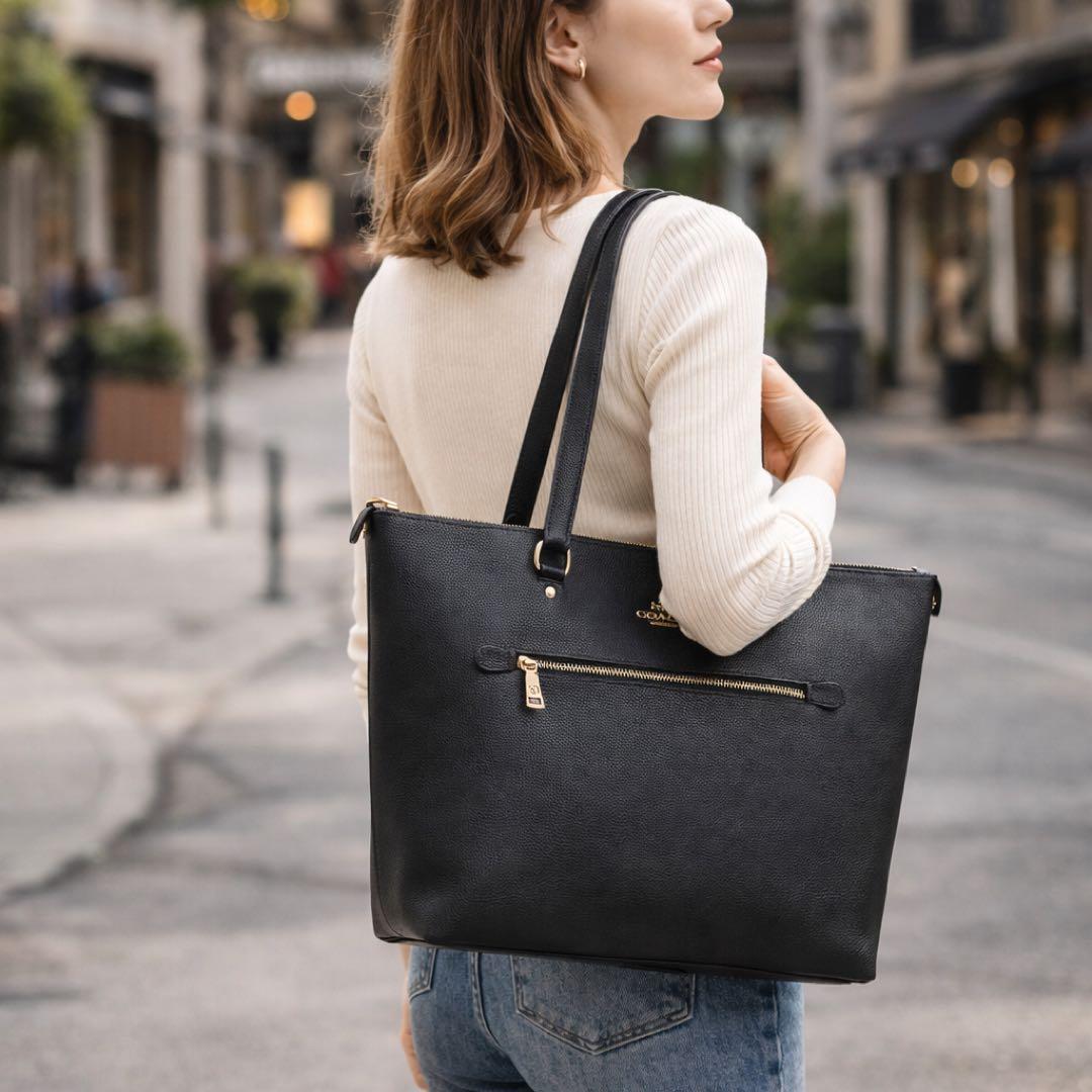 COACH コーチ トートバッグ F79608 レザー ブラック A4収納可