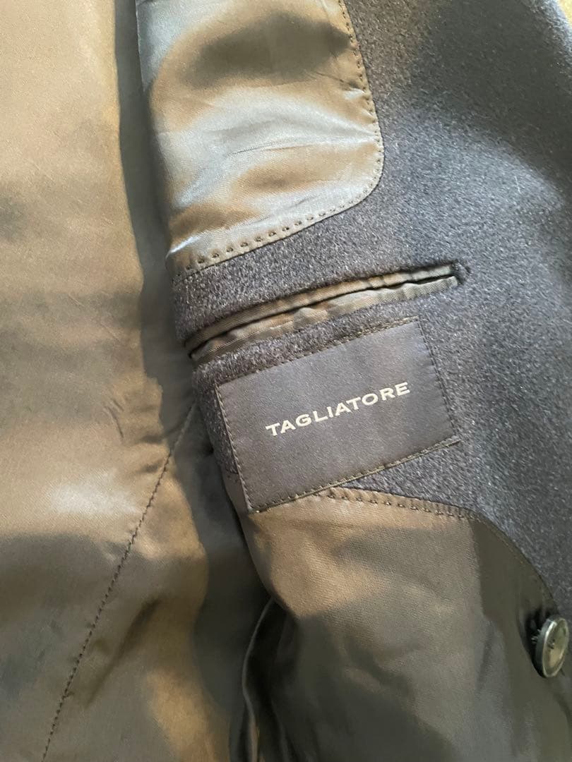 タリアトーレ　メンズ　カシミア100% ダブルブレスト コート ネイビー　48