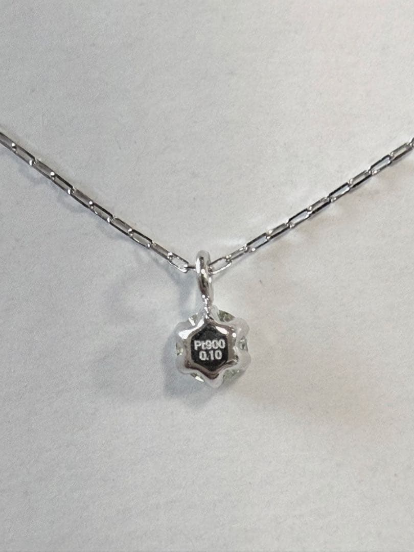 新品タグ付きPT900ダイヤモンド一粒0.10ct ネックレス40cm