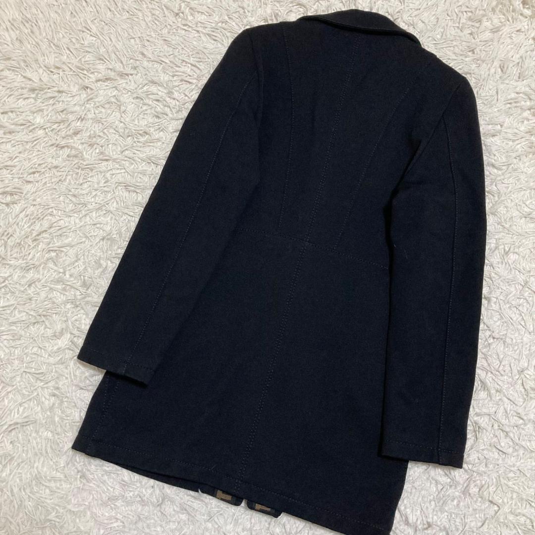 14442✨フェンディ 40 ロゴライン ウール ジップコート 黒 ブラック