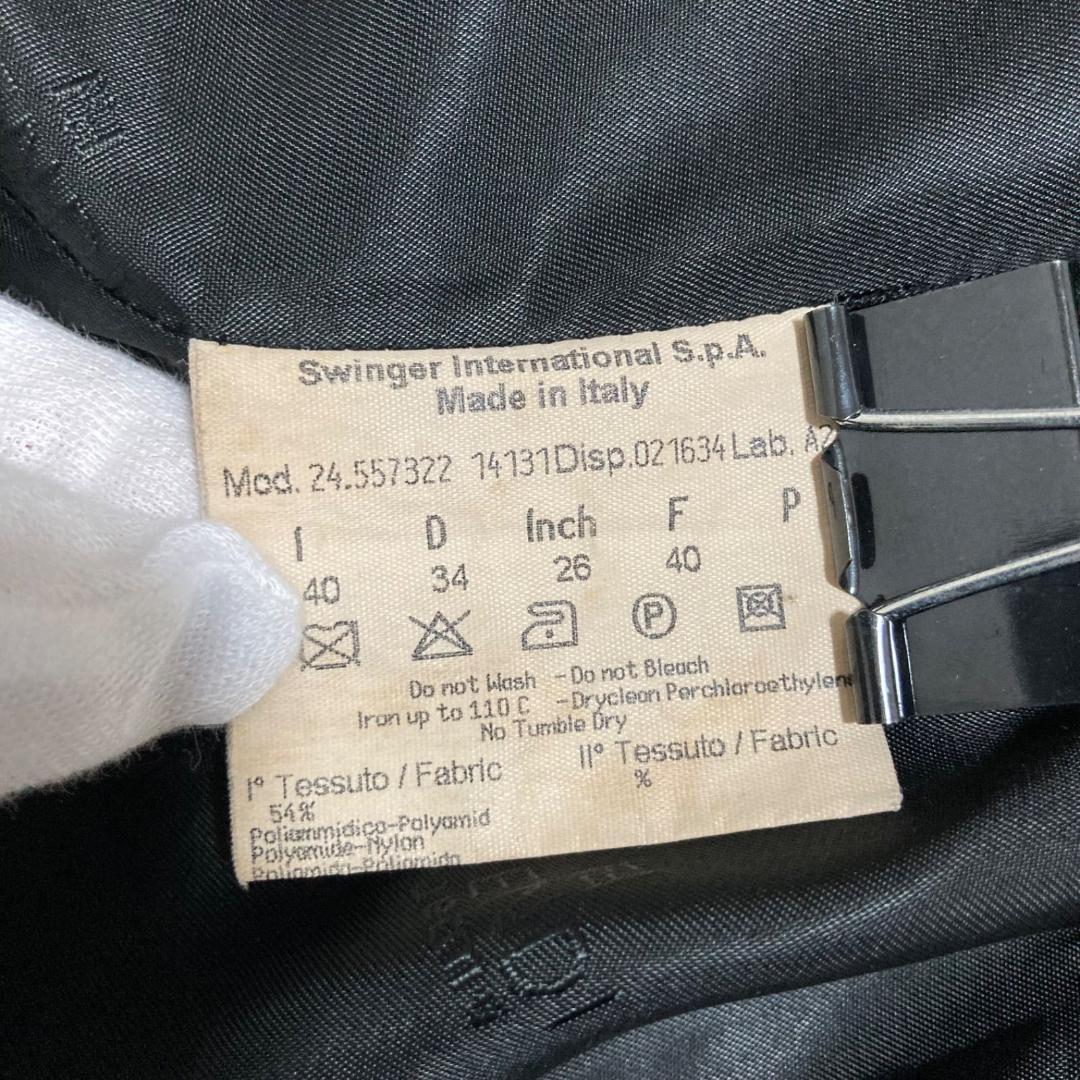 14442✨フェンディ 40 ロゴライン ウール ジップコート 黒 ブラック