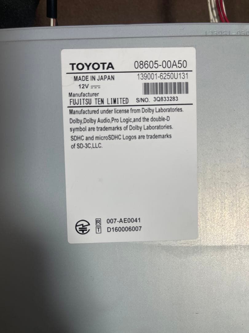 トヨタ純正 NSZT-W66T 2018 地図データ