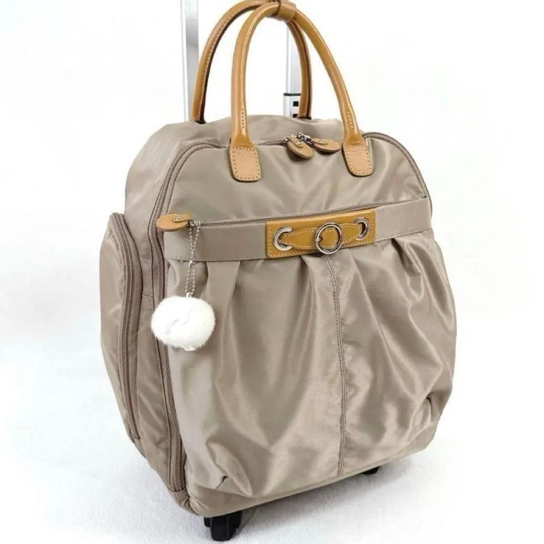 カナナプロジェクト キャリーバッグ キャリーケース 4輪 機内持込み可 ベージュ