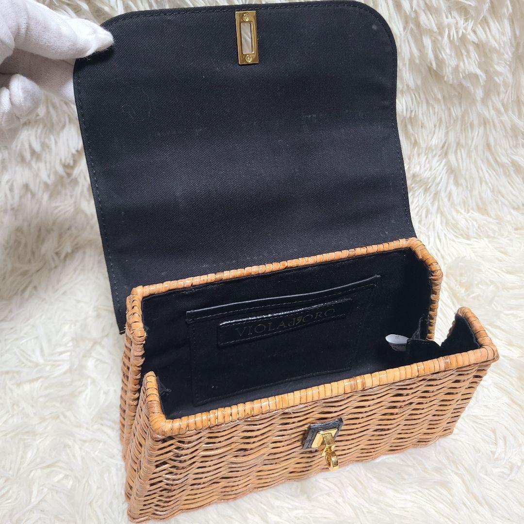 【美品】ヴィオラドーロ　ハンドバッグ　スプリットラタン　MIRO　2WAY
