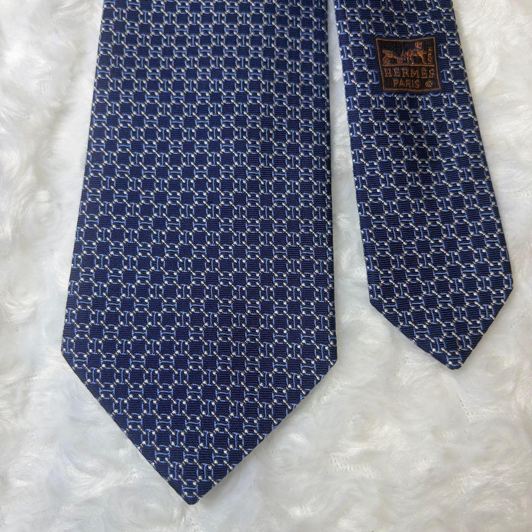 【希少✨極美品】HERMES ネクタイ 659241T シェーヌダンクル柄