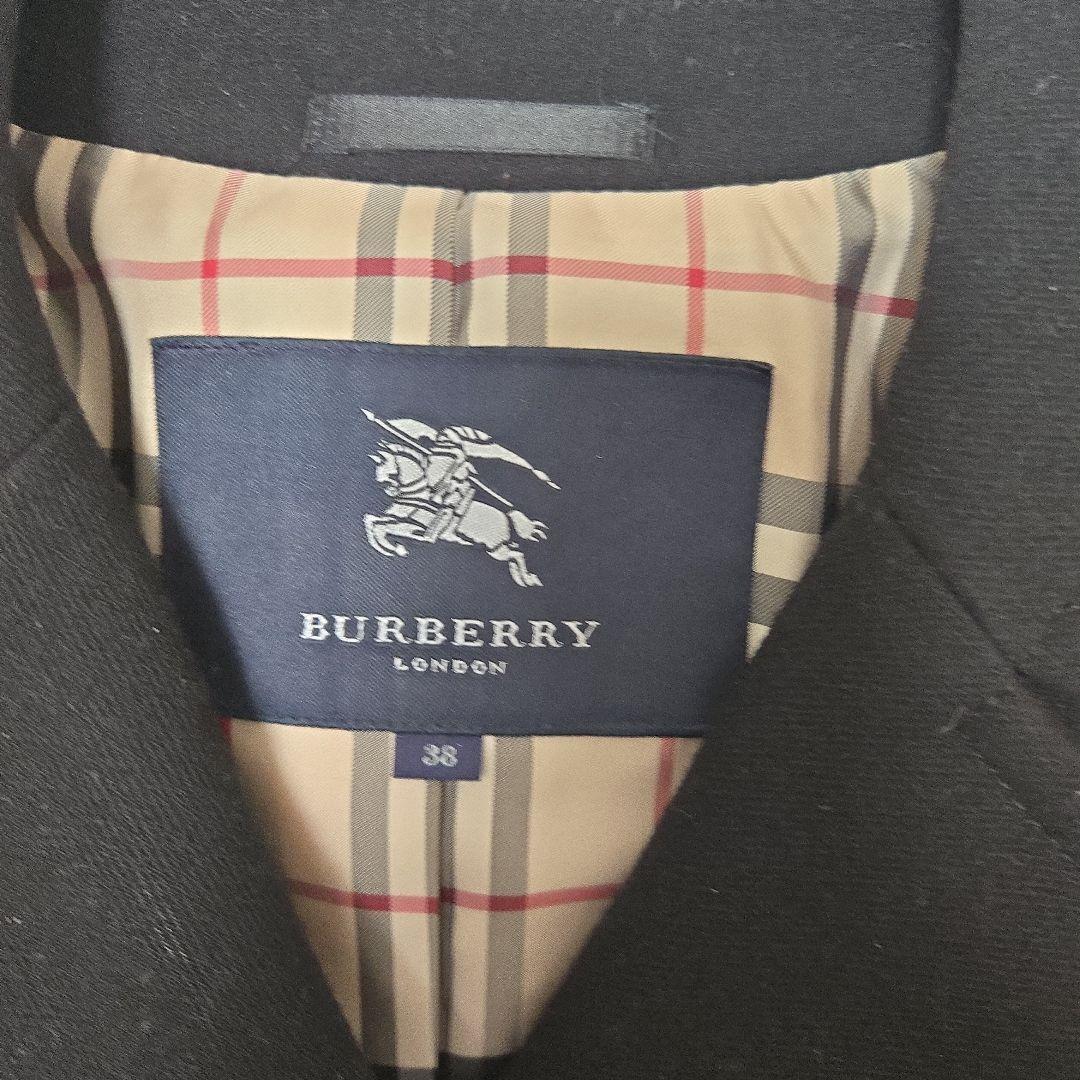 BURBERRY 黒 ウール ピーコート ダブルブレスト