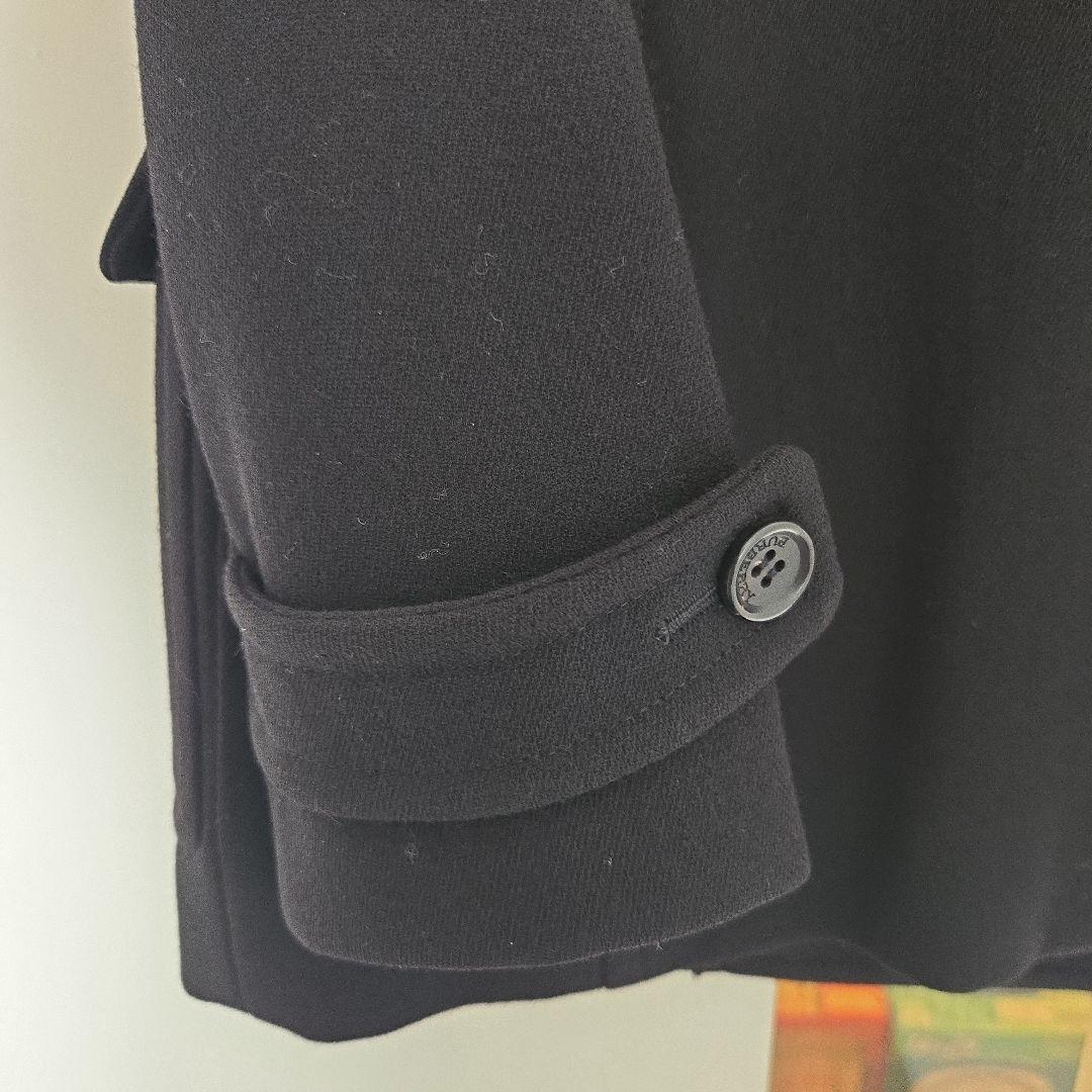 BURBERRY 黒 ウール ピーコート ダブルブレスト