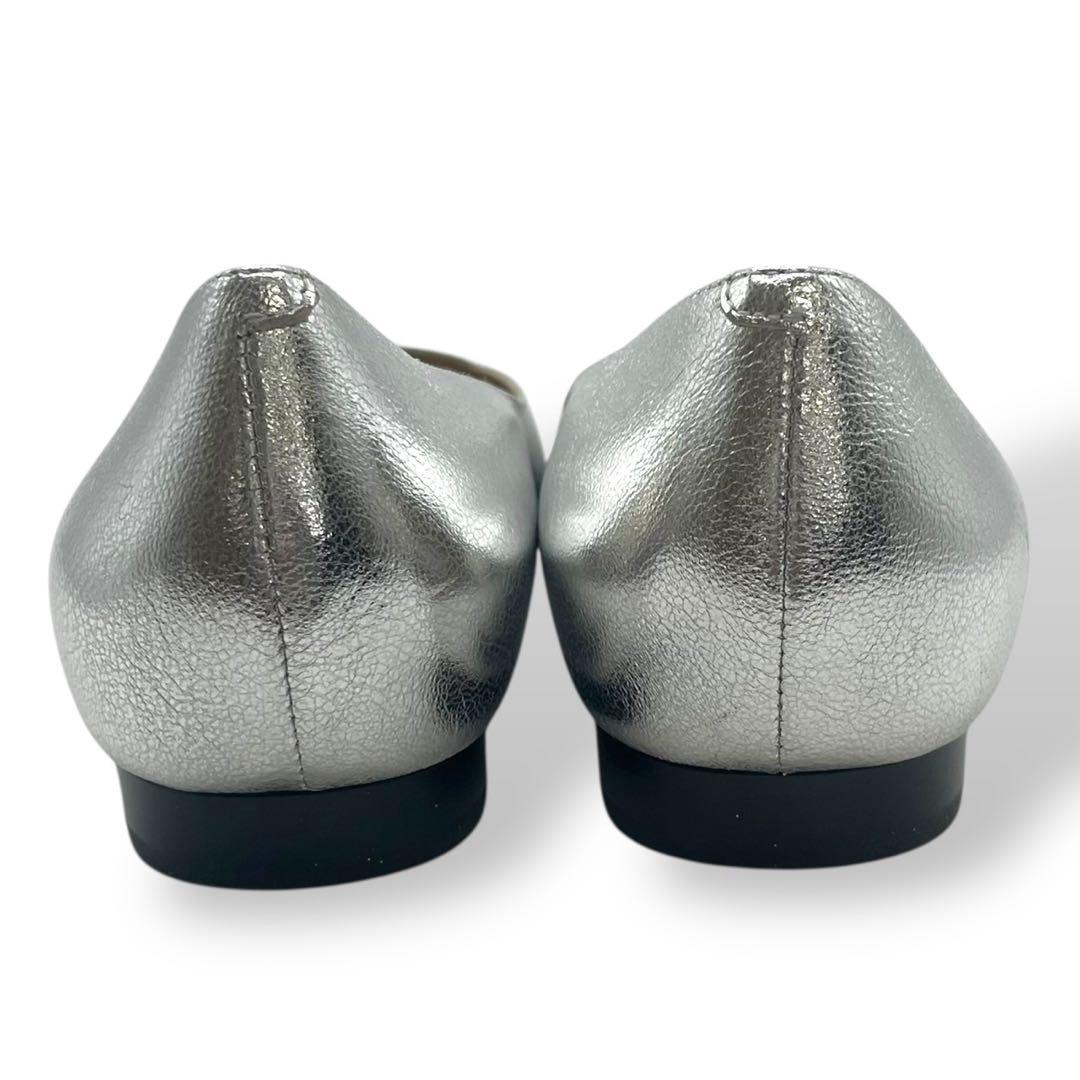 極美品　ペリーコ　フラットシューズ　マニア　アネッリ　シルバー　36 23cm