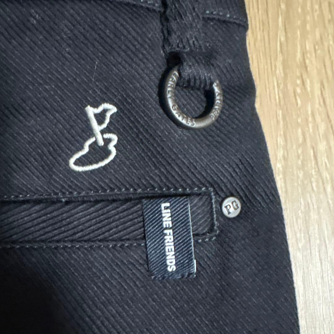 【希少】パーリーゲイツ ブラック LINEキャラクター　刺繍パンツ