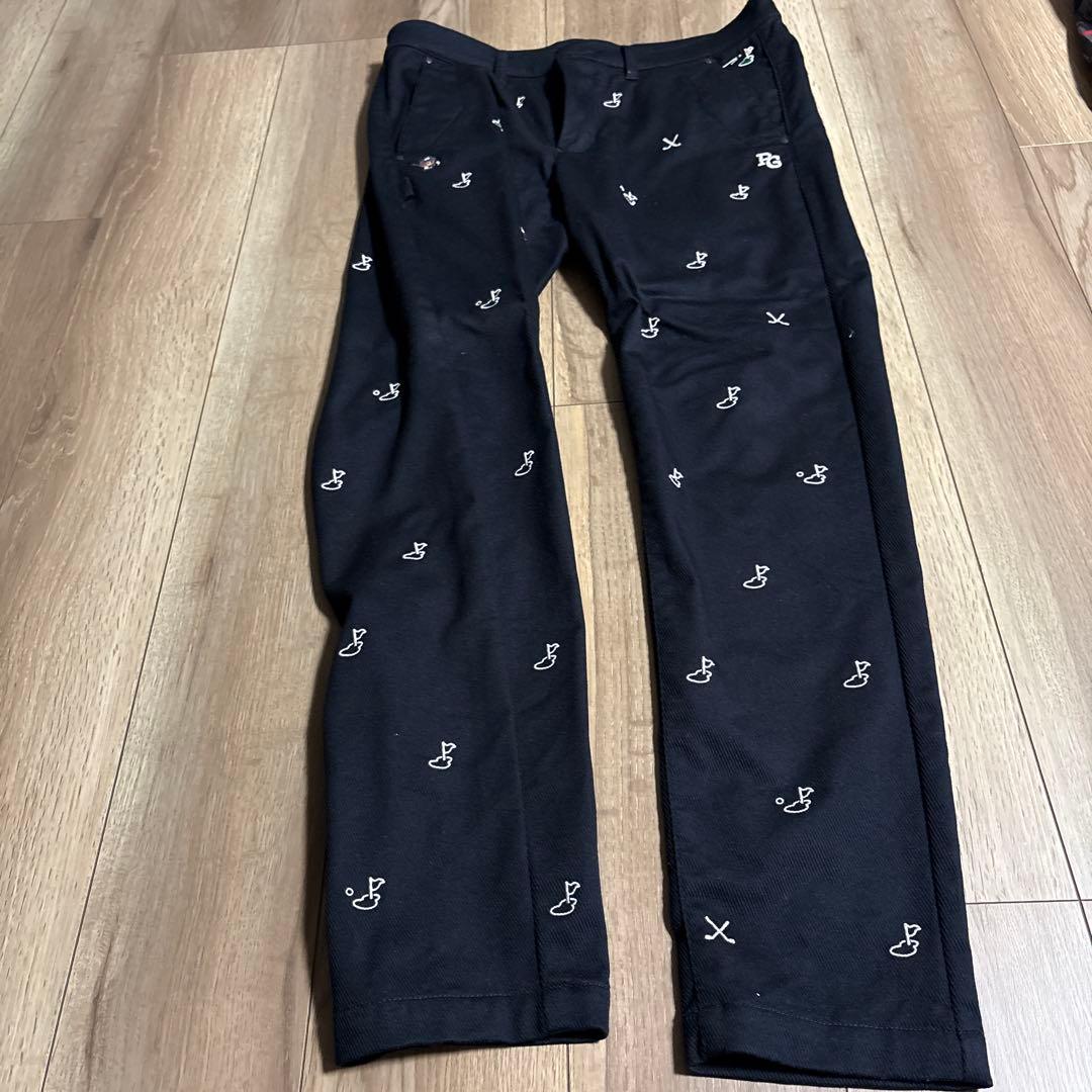 【希少】パーリーゲイツ ブラック LINEキャラクター　刺繍パンツ