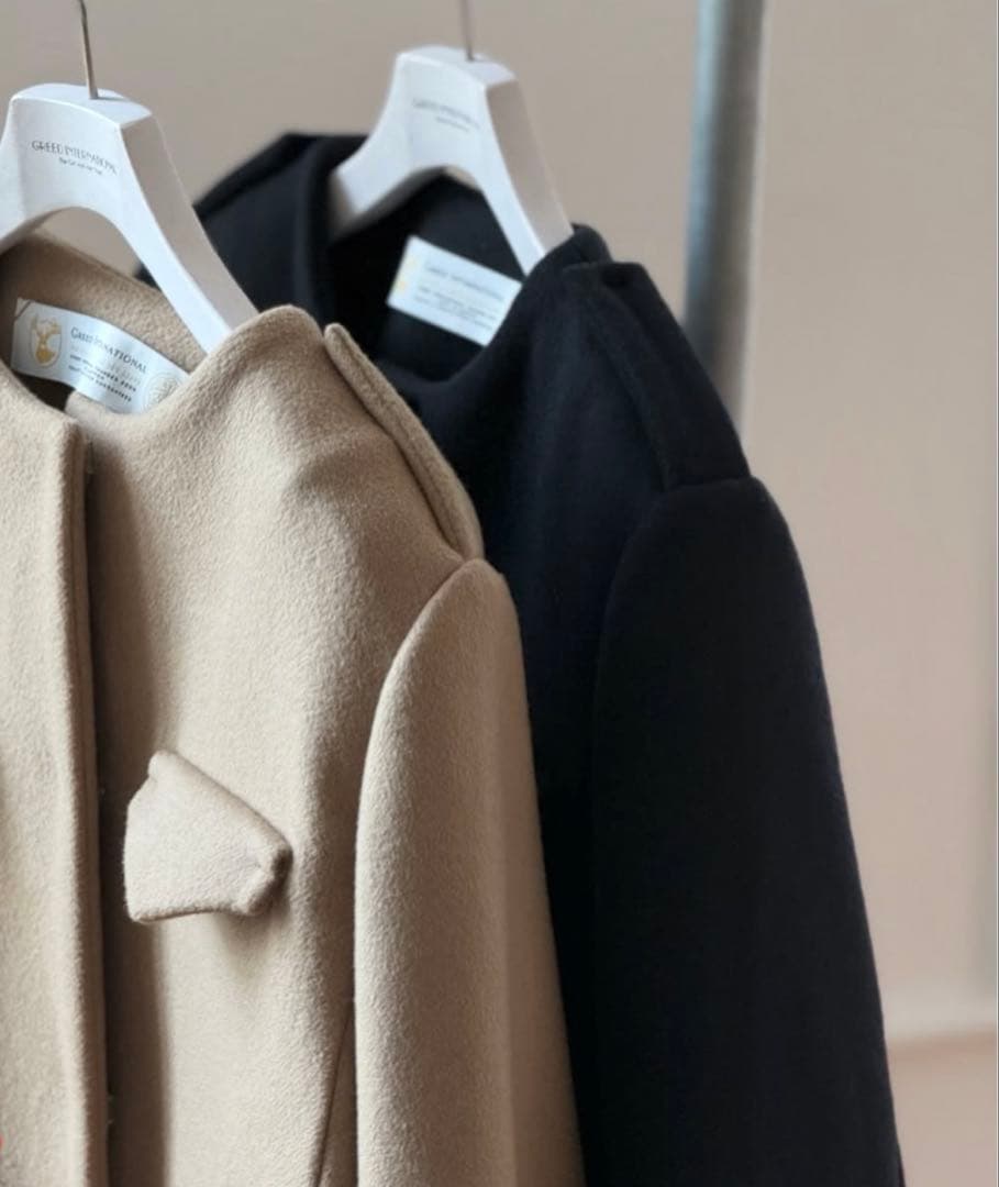 め*ま様 グリードインターナショナルウールコートブラック黒新品未使用