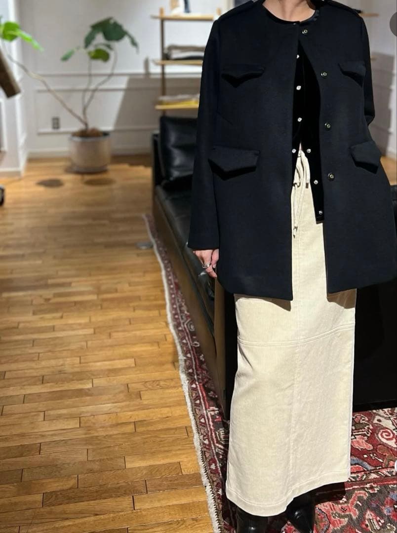 め*ま様 グリードインターナショナルウールコートブラック黒新品未使用