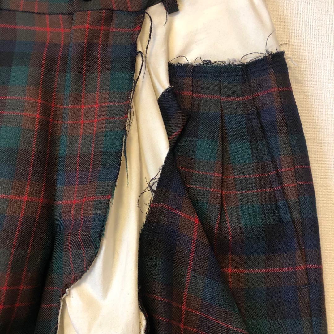 COMME des GARÇONS　ハーフパンツ　チェック柄　再構築