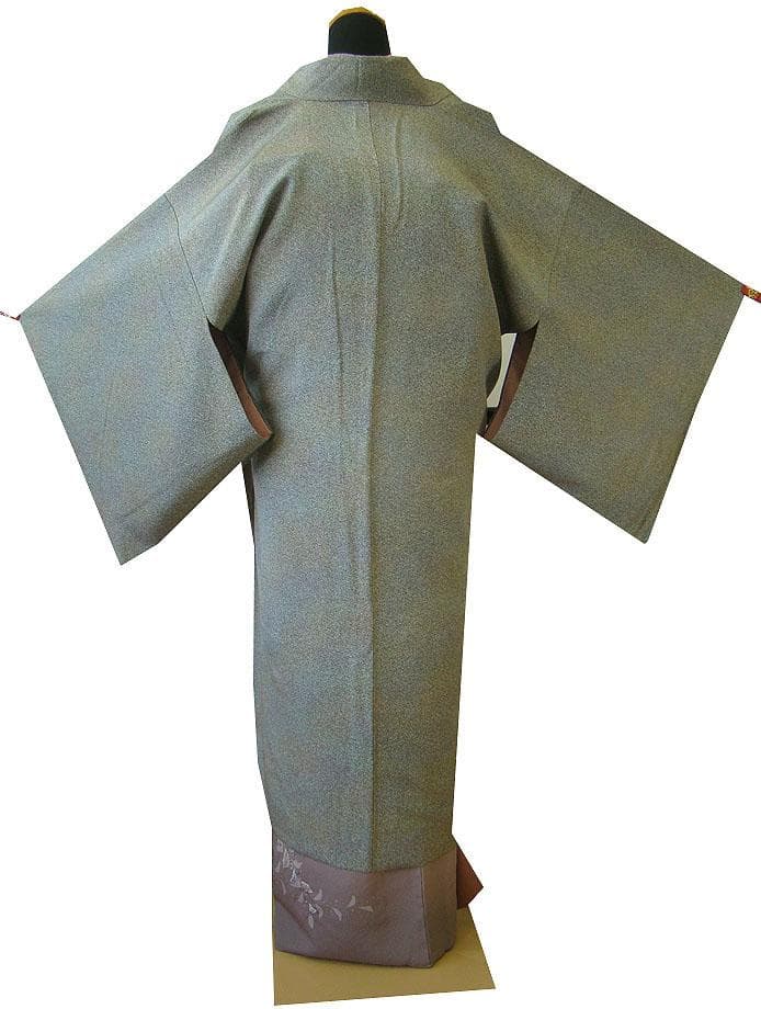 ★美品 一越地 お洒落な ロング道中着（正絹）仕立上り＜C647＞★