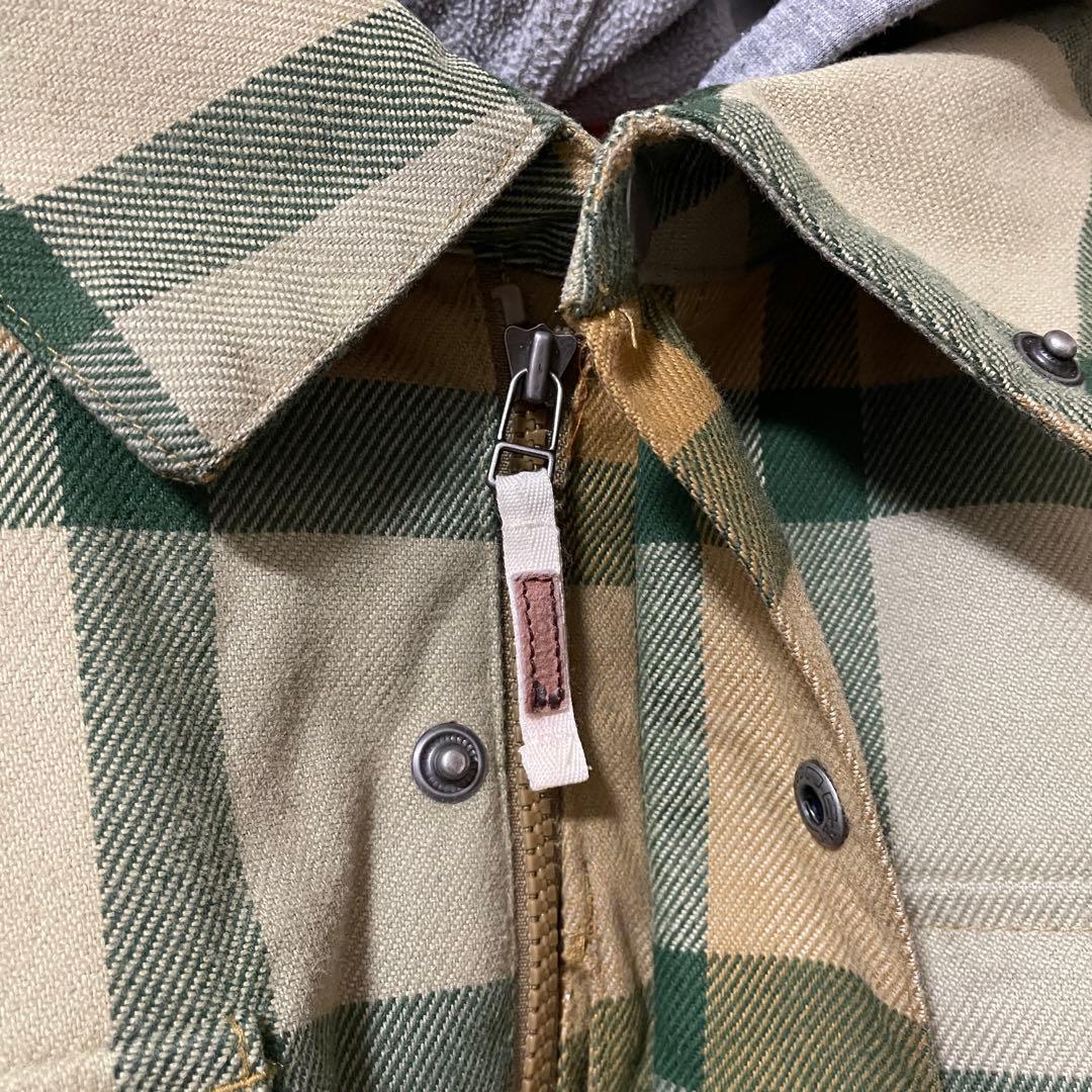 Burtonバートンスキーウェアスノーボードジャケットベージュ緑グリーンチェック