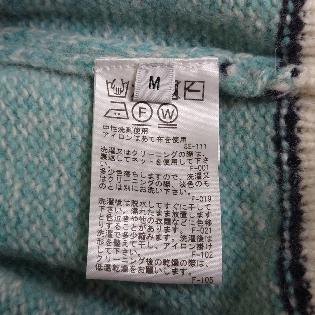 良品 JUN&ROPE フロントロゴパフスリーブ長袖プルオーバー ニット　M